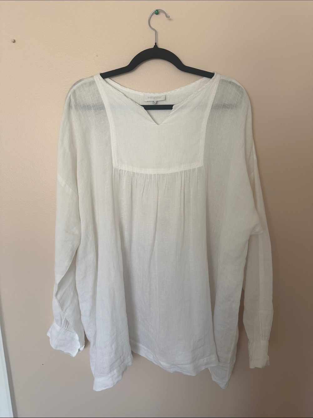eskandar 100% Linen Tunic with V-Notch Yoke size 1